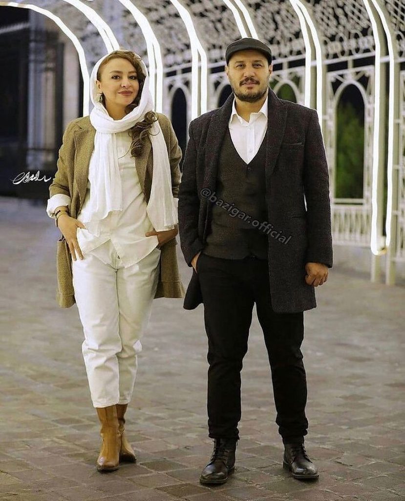 استایل تمام قد جواد عزتی و همسرش در جشن حافظ 1400